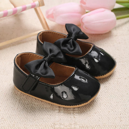 2025Black Fashion Newborn Party Princess Shoes  Boys And Girls' First Step Walking Shoes Rubber Soled Anti Slip Baby Shoes 0-18M