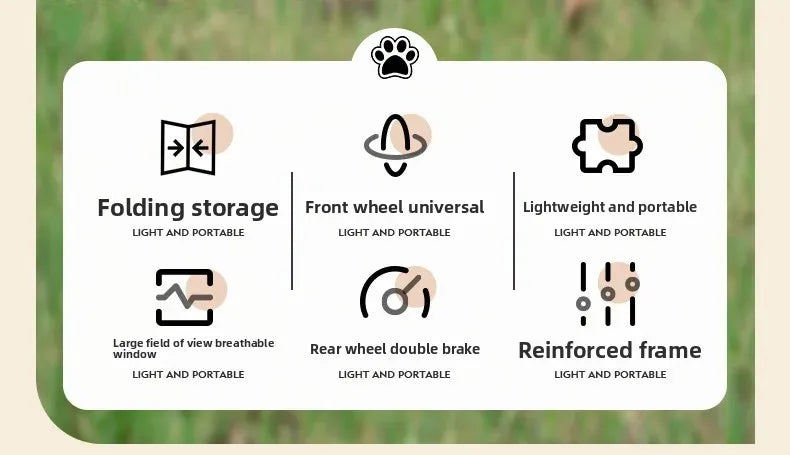 Foldable Pet Stroller for Small Dogs Cats Lightweight Travel Pushchair Breathable Carrier  Teddy Puppies Outdoor Walks Shopping