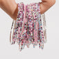 5pcs Fashion Colorful Acrylic Crystal Rhinestone Elastic Bracelet For Women Stretch Wristband Wedding Bracelets Daily Jewelry