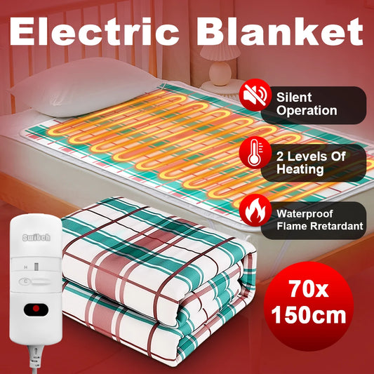 Elektrinė šildoma paklodė 70 cm/120 cm/150 cm storesnė 220 V/110 V šildanti antklodė elektrinė žieminė kūno šildyklė namams ES / JAV kištukas