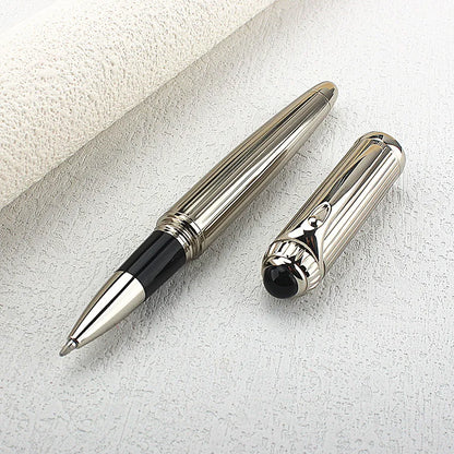 Luxury Big Barrel Rollerball Pen with Silver Clip Smooth Writing for Business Gift (Blue Ink) PK Jinhao 159