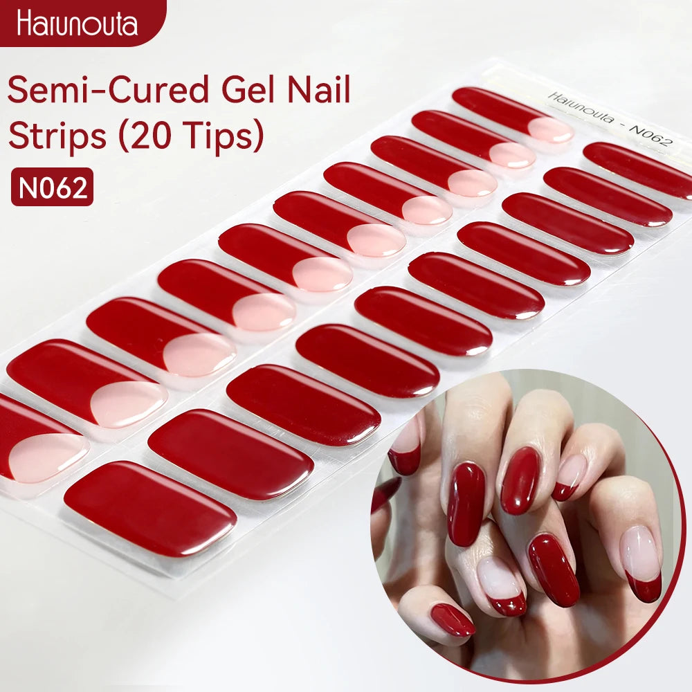 Gradient Auroras Semi Cured Gel Nail Strips Sparkly Shinning DIY Gel Polish Stickers for Nails Works with UV/LED Nail Lamps