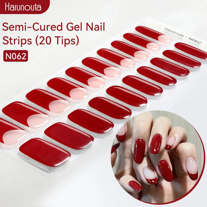 Gradient Auroras Semi Cured Gel Nail Strips Sparkly Shinning DIY Gel Polish Stickers for Nails Works with UV/LED Nail Lamps