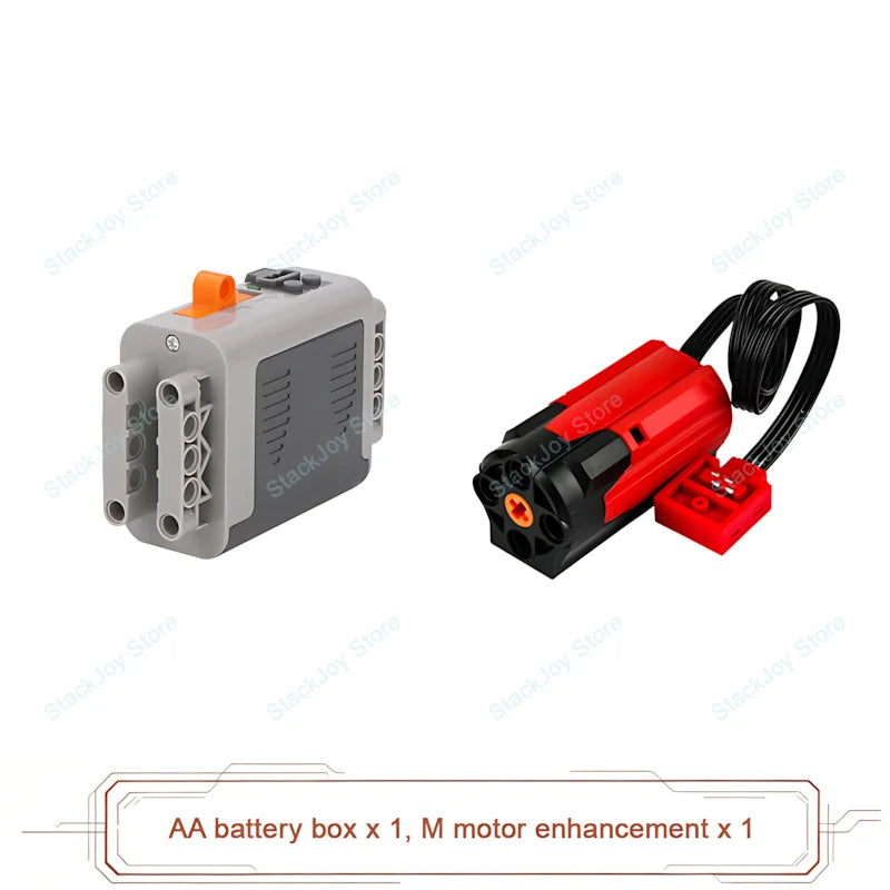 MOC Power Functions M/L/XL Motor Battery Box IR Remote Receiver for RC Car Robot Model Building Blocks Technical Modified Parts