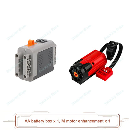 MOC Power Functions M/L/XL Motor Battery Box IR Remote Receiver for RC Car Robot Model Building Blocks Technical Modified Parts