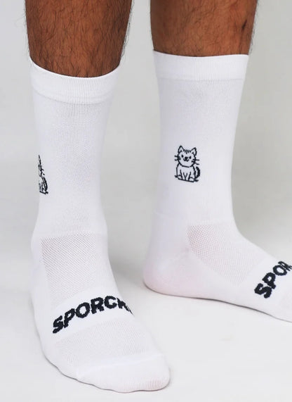 Cat Pattern Cycling Socks Spring And Summer Men's Women's Road Sports Trendy Breathable High-Elasticity Wear-Resistant Elastic