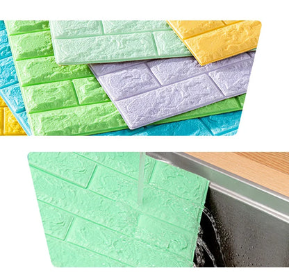 70cmx1/5/10m 3D Wallpaper Decoration Self-adhesive Antique Foam Brick Wallpaper Living Room Bedroom Waterproof 3D Wall Sticker
