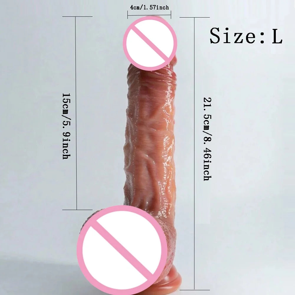 Realistic Dildo for Women Skin Sliding Foreskin Testicles Dildos Anal Vaginal Stimulation Strapon Penis Sex Toys for Female 18+