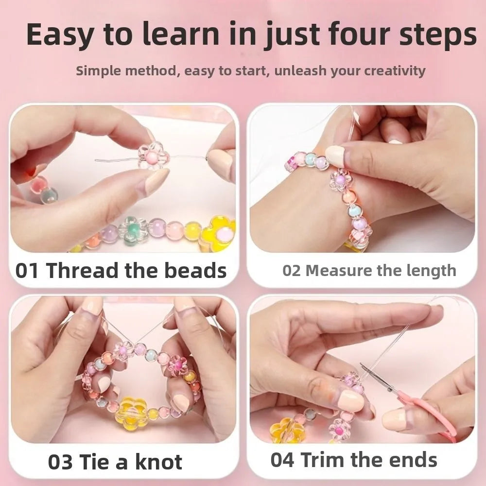 24 Grid DIY Handmade Beaded Kit Acrylic Creative Beads Bracelet Making Kit Cute Kawaii DIY Jewelry Making Kit Educational Craft