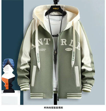 High Quality Running 2 Piece Set Hooded Jacket+Sweatpants Cardigan Long Sleeve Casual Tracksuit Men Sport Brand Clothing Suit