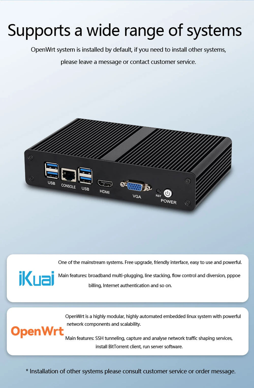 BEBEPC Fanless Mini PC Intel 4415U 6*LAN i211 NICS 1*RS232 3/4G Module Pfsense Firewall Soft Router VPN Sever Linux Win11 Pro