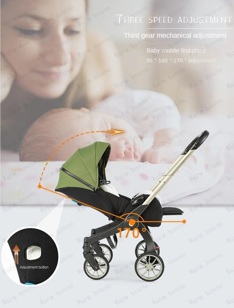 New baby stroller 4in1 Multifunctional newborn baby carriage 3in1 stroller Foldable Basket type seat