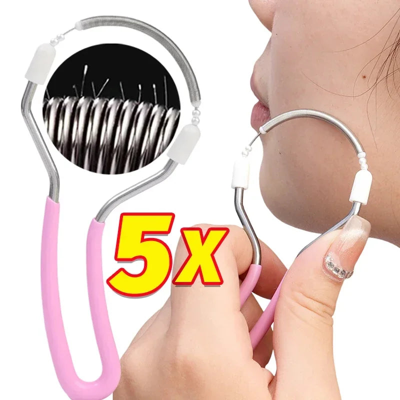 Face Epilator Fine Hair Fetal Hair Manual Spring Facial Hairs Removal Painless Remove Unwanted Hair on Upper Lip Chin Neck Tools