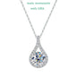 Smyoue 1-5ct Real Moissanite Necklace for Women Sparkling S925 Sterling Silver Jewelry Water Drop Pendant Girls Birthday Gift