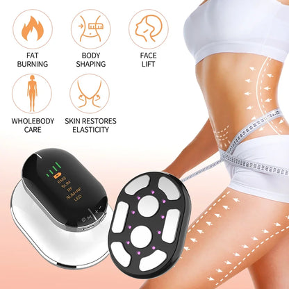 Body Slimming Massager Cordless Body Sculpting Device 4 Modes LED Light Rechargeable Handheld Belly Waist Arm Leg for Home Use