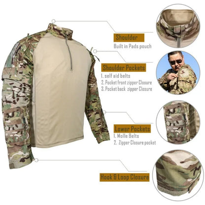 2026 Spring Autumn Men'sTactics Sets Wear Resistant Uniform Shirts Outdoor Sports 2-piece Suits Breathable Frog suit Cargo pants