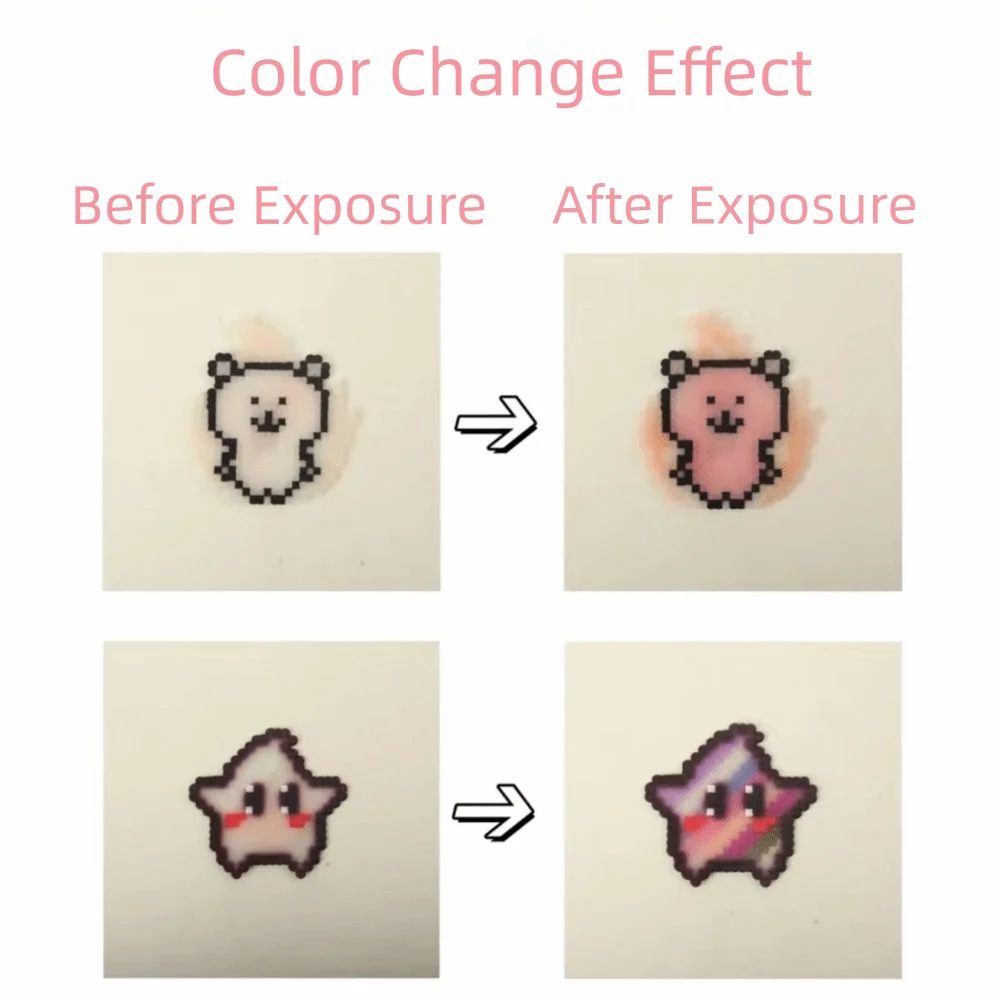 5/8 Colors Color Change Fuse Beads Kit Light Change Temperature Change Perler Beads 2.6mm DIY Craft Melting Beads Gifts