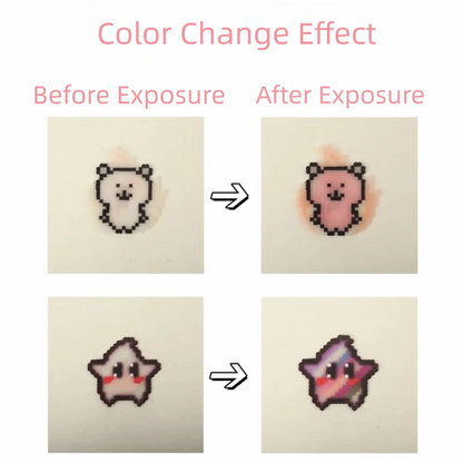 5/8 Colors Color Change Fuse Beads Kit Light Change Temperature Change Perler Beads 2.6mm DIY Craft Melting Beads Gifts