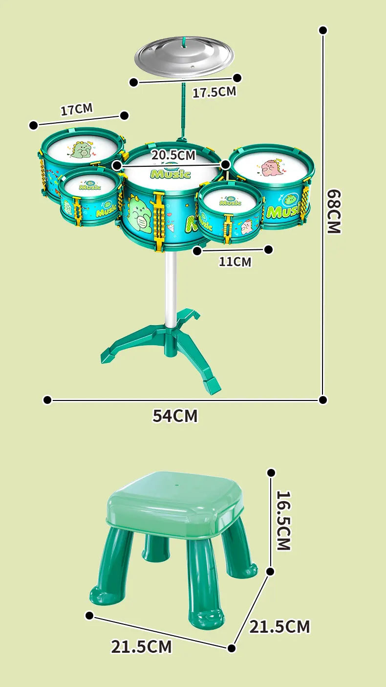 Drums, Jazz Drums, Music Enlightenment for Children and Babies, Toys, Imitation Musical Instruments, Beginners Practicing Music