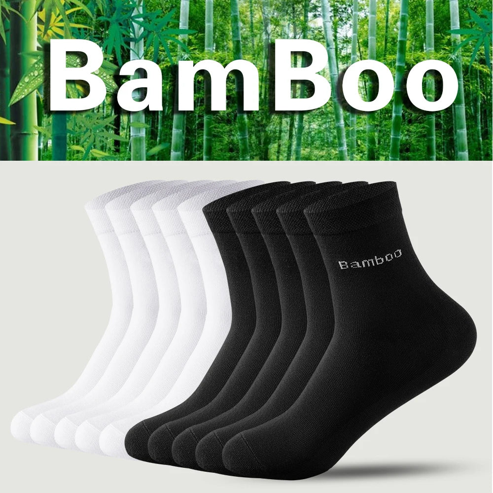 5 Pair5High Quality Man Bamboo Socks Sweat Absorbing Deodorizing Men's Business Casual Dress Socks Men Black Long Socks Gift Sox