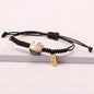 Simple Ceramic Lucky Cat Braided Bracelet for Women Cute Animal Kitten Hand-woven Adjustable Bangles Party Harajuku Jewelry Gift