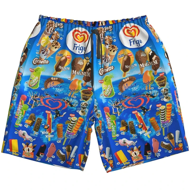 2024 Hawaiian Shirt For Men Summer Ice Cream T-Shirt Beach Prints Short Sleeved Shirt Tops Casual Original Design Men's Clothing