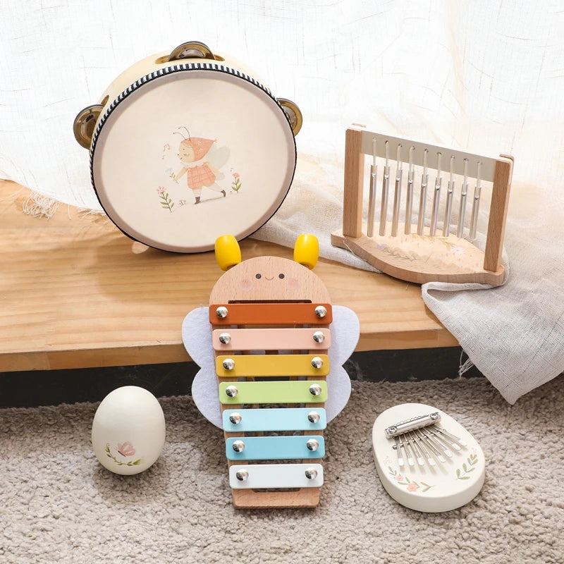 Montessori Kids Musical Toys Wooden Educational Instruments Baby Percussion Instruments Music Station Newborn Birthday Gift