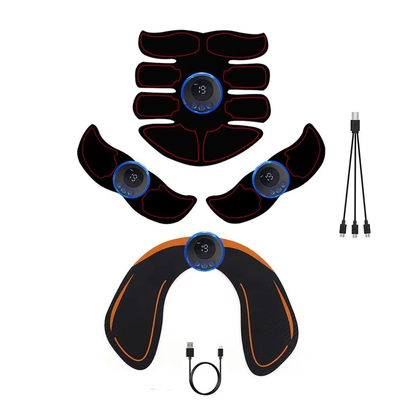 EMS Muscle Stimulator Abs Trainer Muscle Toner USB Rechargable Electric Massager Leg Arm Belly Weight Loss Fitness Workout Unise