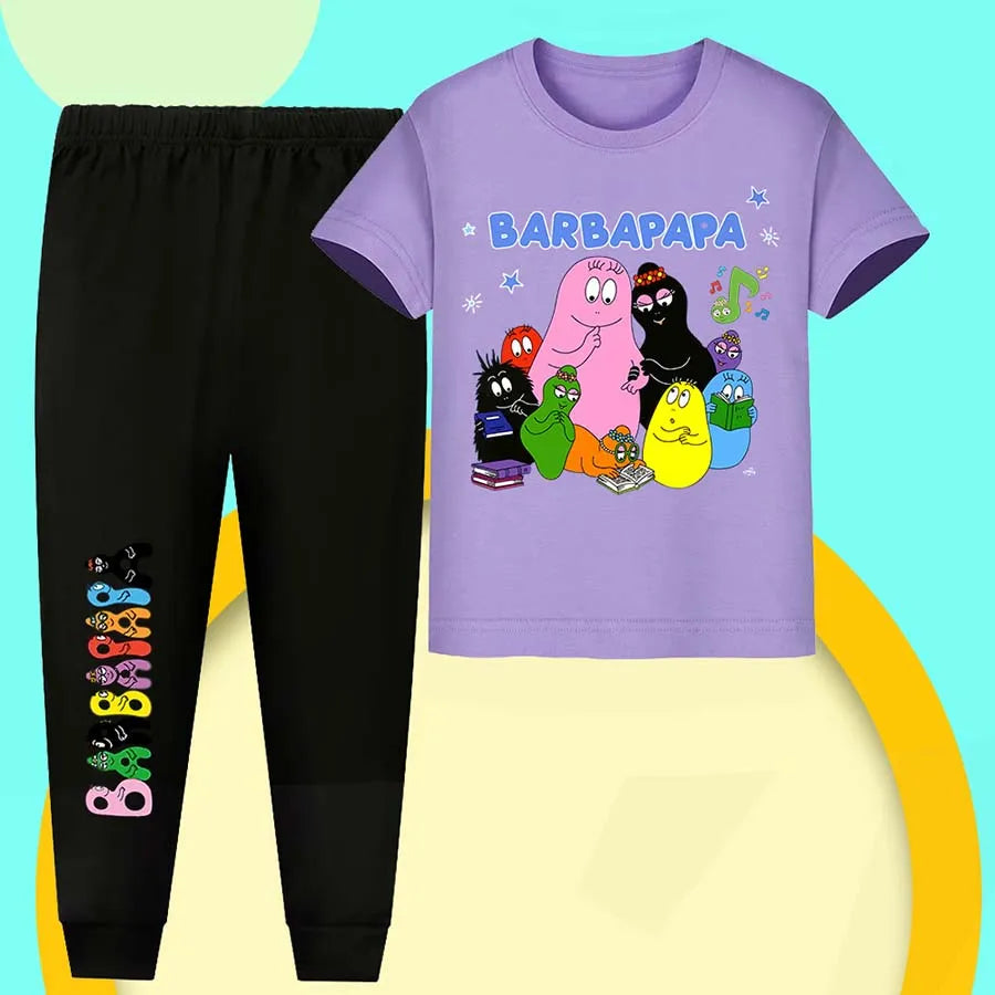 barbapapa Children's Suit for Girls Children's Clothing Girl Child Tracksuit Pajamas Kids Football Kits Korean Popular Clothes