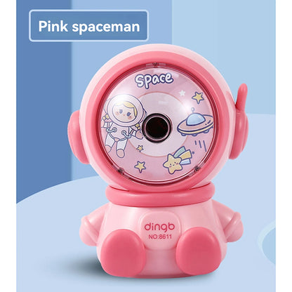 1pc Astronaut Cartoon Pencil Sharpener Students Pencil SharpenerHand Crank Manual Sharpener Cartoon Pencil Cutter For School