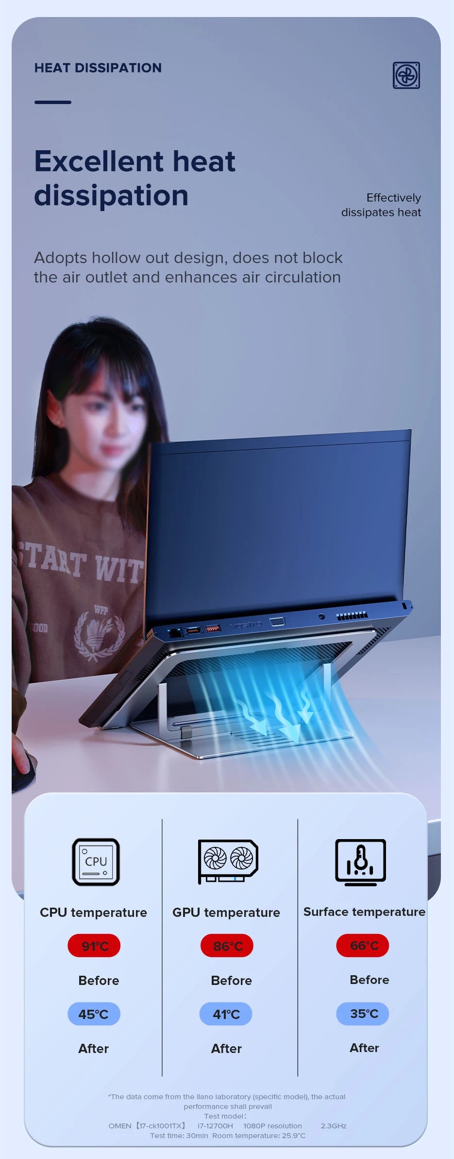 llano Laptop Stand ipad stand computer stand Aluminum Alloy Portable Adjustable Desktop Notebook Holder for 7-17.3 inch