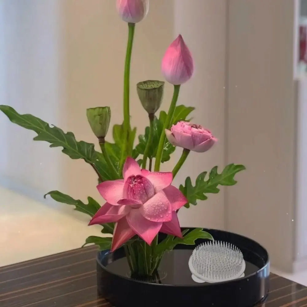 1/3Pcs Transparent Ikebana Stem Holder Waterproof Circular Arrangement Base DIY Flower Fixing Bracket for Vases Floral Design