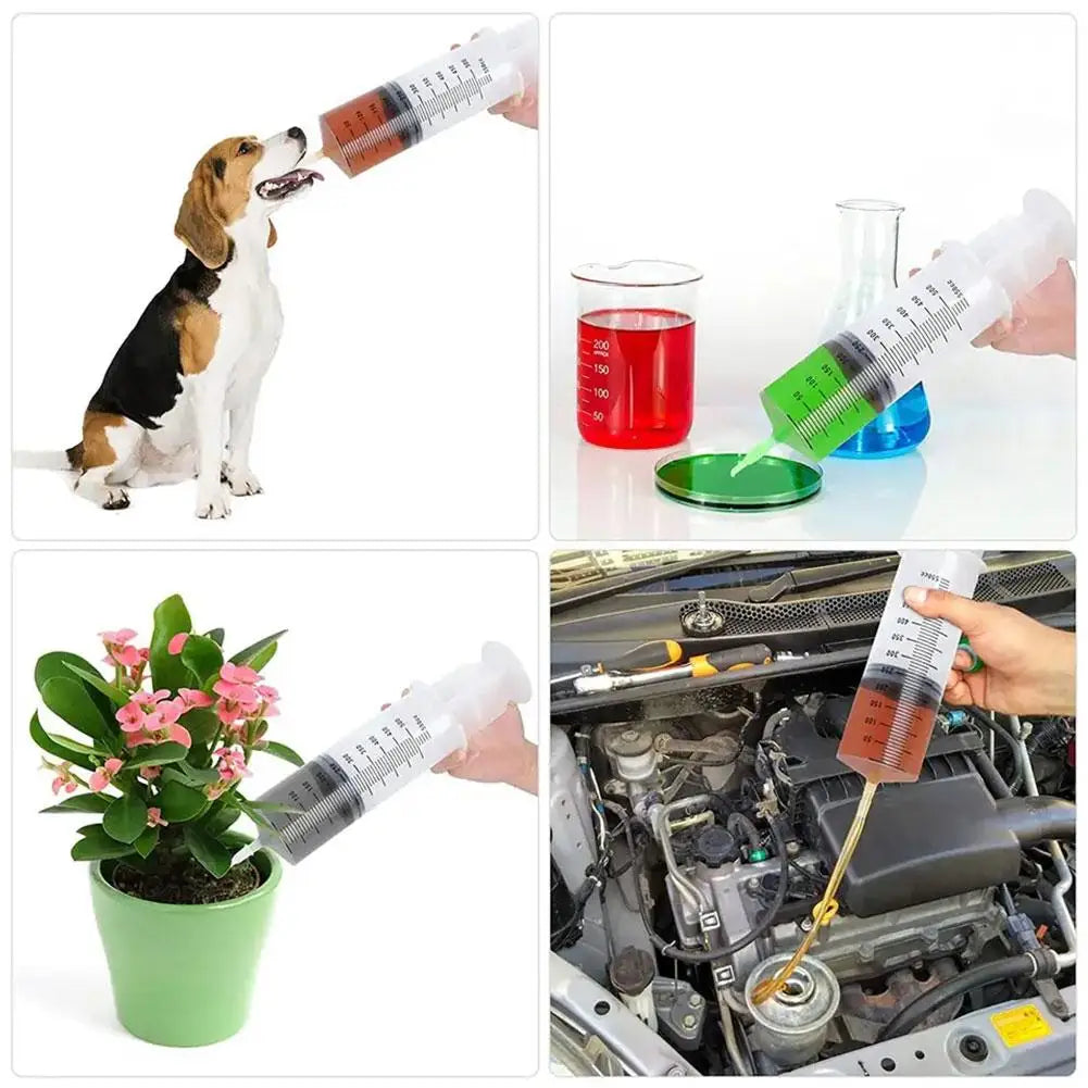 New Large Capacity Syringes Oil Pump 100/300/550ml With 1m Hose Pet Feeding Measuring Pump Hydroponics Nutrient Big Syringe 2024