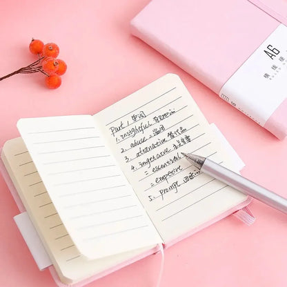 96Page/This pink colorA6 A7Portable Notebook，Simple Mini Notebook Office Memo，Student Office Diary Planner Pocket Notebook