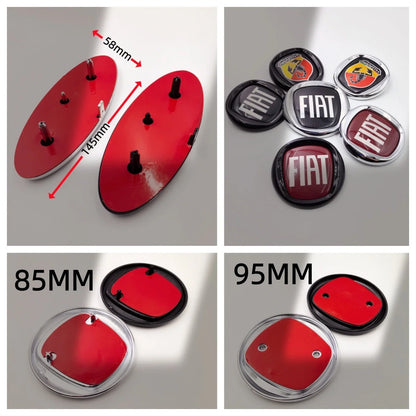FIAT Abarth ForFord 145MM 4-Pin Car Emblem Hood Front Bonnet Grill Rear Trunk Badge Front Hood Emblem Bonnet Rear Trunk Badge
