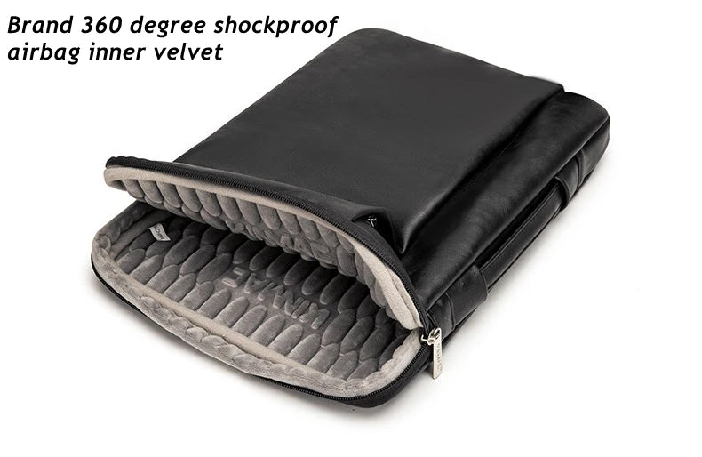 Kinmac Brand PU Leather Laptop Bag 12,13.3,14,15.4,15.6,16 Inch,Shockproof Sleeve Man Lady Women Case For MacBook Air Pro M1-2