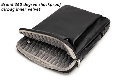 Kinmac Brand PU Leather Laptop Bag 12,13.3,14,15.4,15.6,16 Inch,Shockproof Sleeve Man Lady Women Case For MacBook Air Pro M1-2