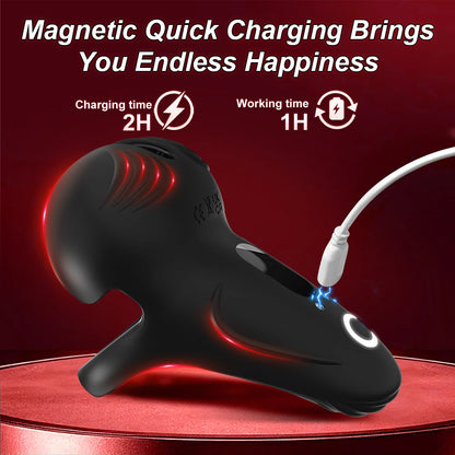 Penis Cock Ring Male Vibrator Perineal  Stimulator 10 Vibrating  Ejaculation Delay 360° Wrapping Testicle Adult Sexy Toy