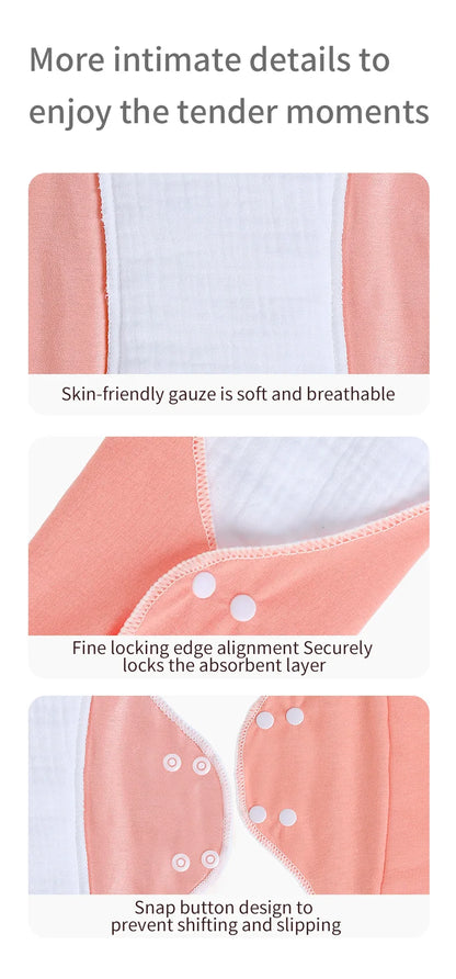 3pcs Reusable Sanitary Pads Cotton Yarn Washable Period Pads High Absorbency Leak-Proof Protection Skin-Friendly for Daily Use