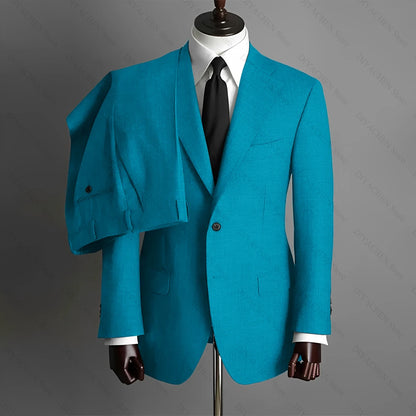 Fashion Gray Men Suits High-end Single Breasted Wedding Tuxedo Business Casual Office Male Suit Slim 2 Piece (Blazer+Pants)