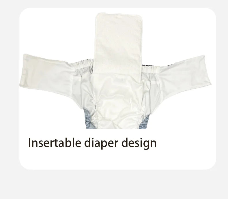 Ice Silk Adult Cloth Disaper Waterproof Old Man's Diaper Pants Reusable Diapers Trouser Pocket Anti-leak Breathable Nappy Pads