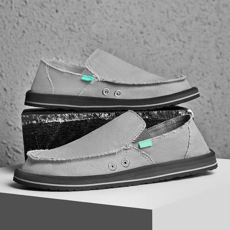 2025 New Spring Handmade Canvas Casual Men Shoes Design Fashion Sneakers Man Loafers Breathable Low Top Flat Shoes Soft Driving