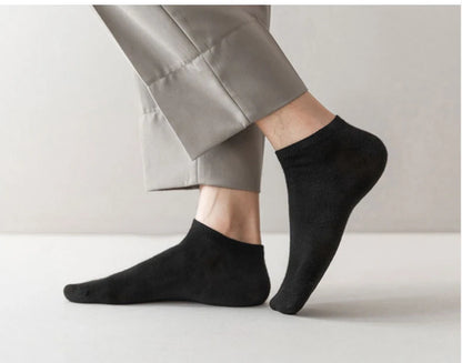 5/10 Pairs Low Cut Men Socks Solid Color Black White Breathable Cotton Socks Male Sport Businessmen Short Socks