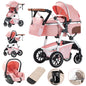 Baby Stroller 3 in 1 Easy Folding Multifunctional Stroller Travel Portable Baby Carriage Safety Seat EU Standard Aluminum Frame