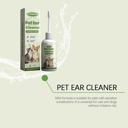 Pet Ear Cleaner Liquid for Dogs Cats Gentle Ear Wash Drops Removes Dirt Earwax buildup Deodorizer for Daily Ear Care Cleaning 50