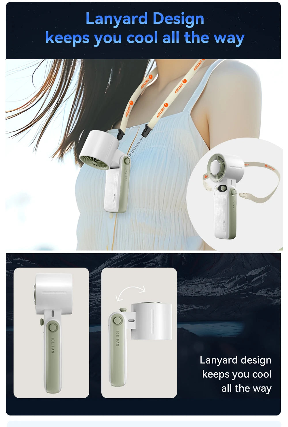 Portable Handheld Fan Strong Wind 199 Gear Wind Speed LED Digital Display Adjustable Outdoor 3-in-1 Handheld Fan 8000mAh F5PRO