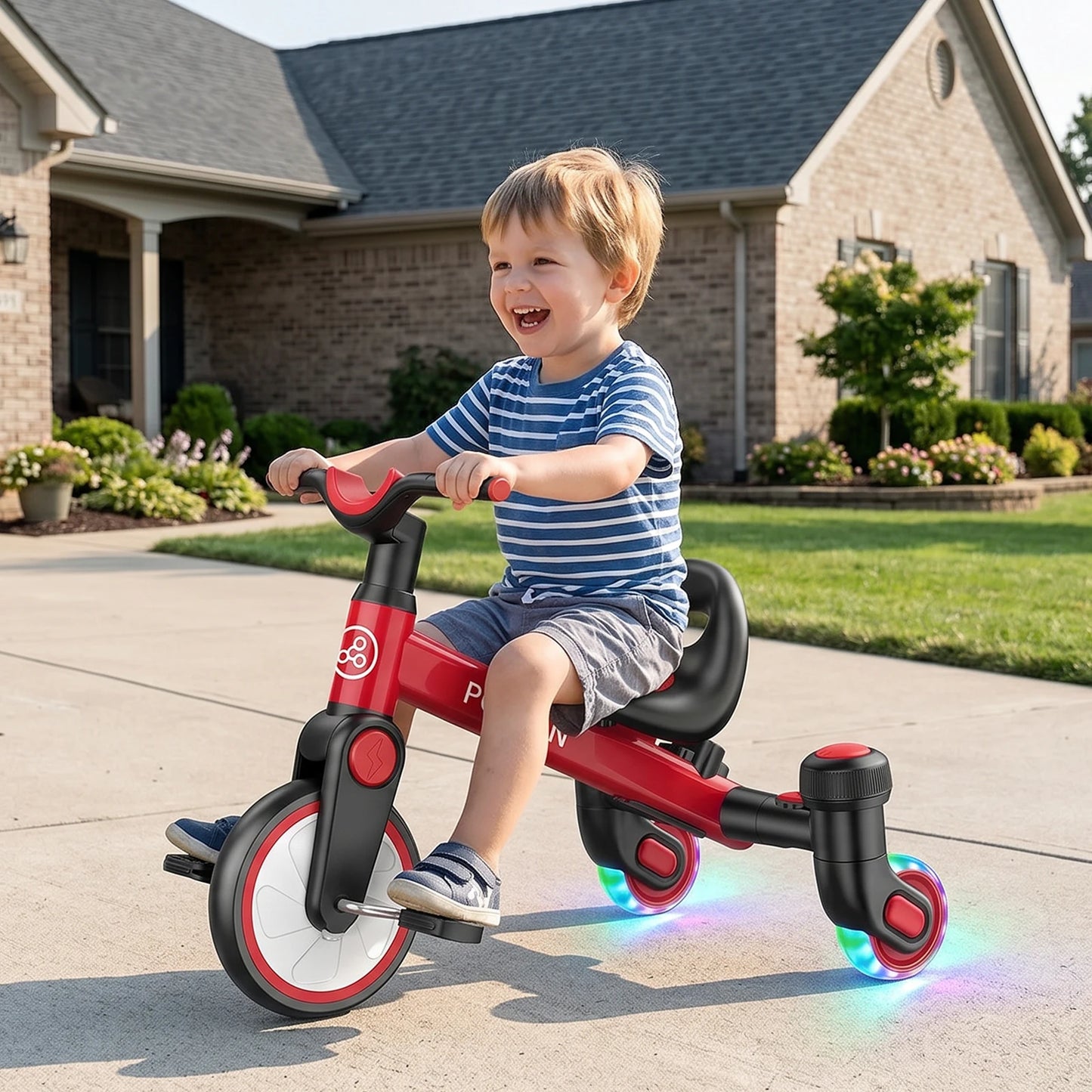 3-IN-1 Drift Trike Toddler Tricycle For 1.5-5 Years Old 360° Spin Light Up Wheels Adjustable Seat 3 Ride Modes Strong Frame Easy Assembly Toddler Bike For Boys And Girls