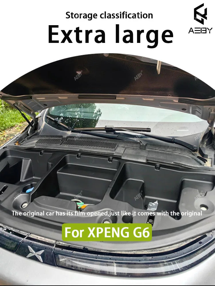 Car Front trunk storage box For Xpeng G6 2023-2026 Large-Capacity Motivation cabin Storage Box Modification Auto Accessories