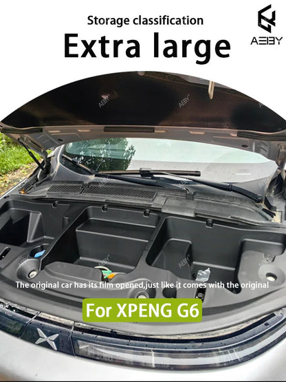 Car Front trunk storage box For Xpeng G6 2023-2026 Large-Capacity Motivation cabin Storage Box Modification Auto Accessories