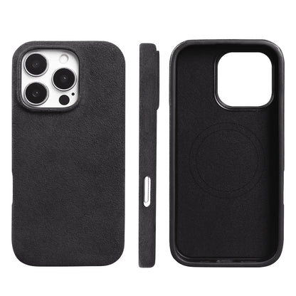Full Coverage Magnetic Case For IPhone16 Pro 17 15 14 13 12 for ALCANTARA Magsafe Artificial Leather Supercar Suede Phone Cover